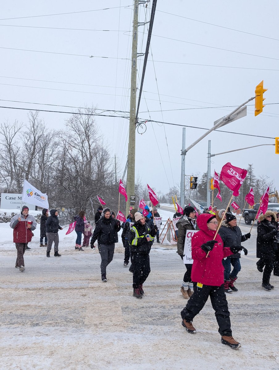 CUPEOntario's tweet photo. Today, workers at Case Manor in Bobcaygeon, represented by CUPE 3204 stood up for the seniors at Case Manor who deserve dignity, care, and stability, not cuts. ✊🏽📢

Cutting hours means fewer hands on deck, less time for personal care, and increased strain on an already stretched workforce. It means seniors losing access to the supports that allow them to live safely and with dignity in their own community.

This is a choice, and it’s the wrong one.

Visit https://t.co/LTbPL3FvjZ to send a message directly to Sienna Living’s management demanding they cancel the cuts, protect hours of work, and invest in the care seniors deserve.

When we stand up for care workers, we stand up for seniors. Let’s protect both.