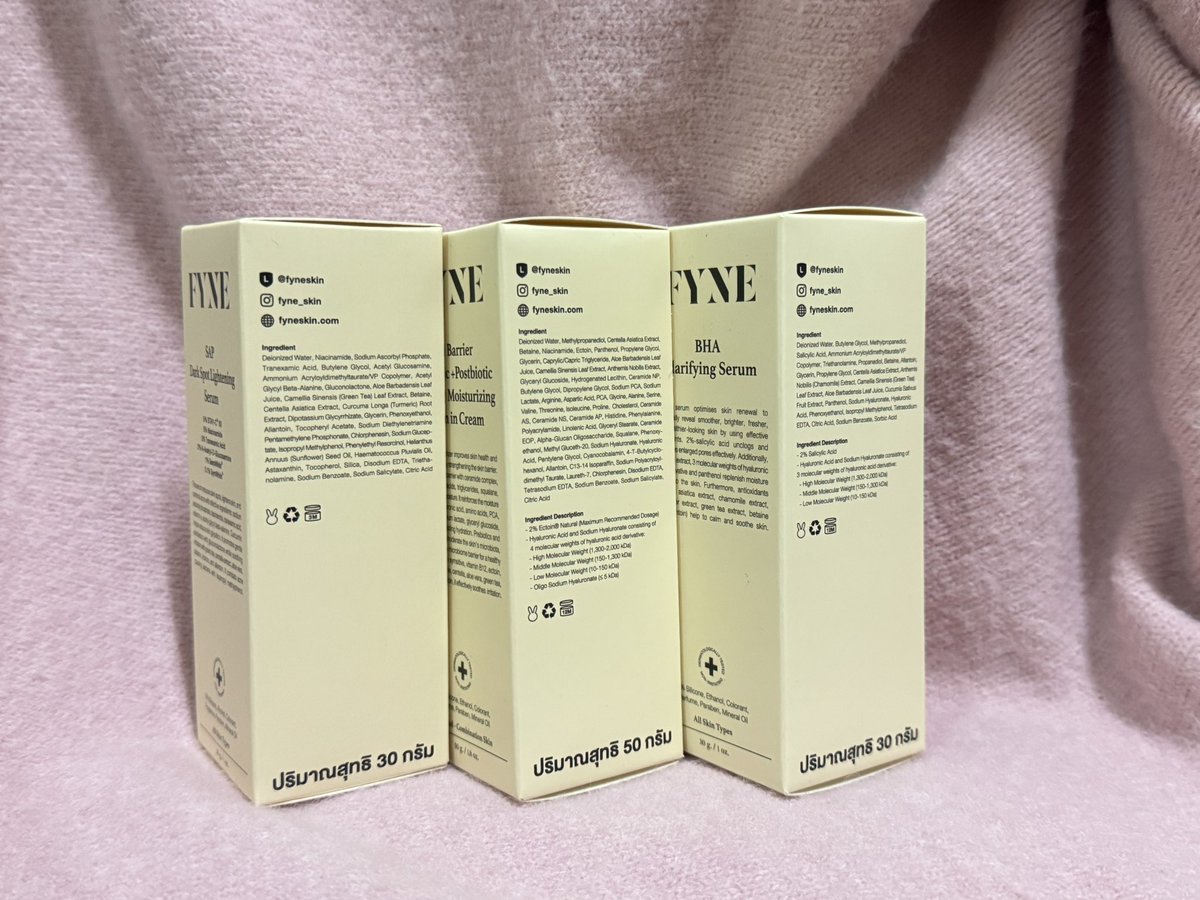 prewithnry's tweet photo. ส่งต่อ fyne

sap dark spot lightening serum 650 บาท
fyne bha clarifying serum 550 บาท
fyne skin barrier serum in cream 690 บาท

ส่งฟรีทุกชิ้น เหมา 1,750 บาท https://t.co/vF2D7kkWZE