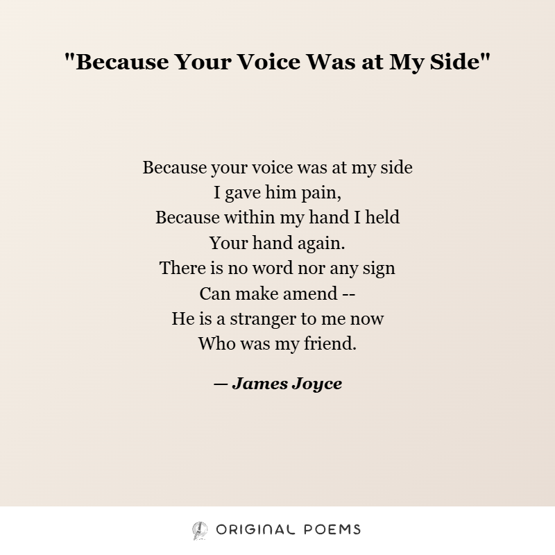 0riginalpoems's tweet photo. In just eight lines, James Joyce captures the quiet devastation of a choice made for love — and the irreversible cost it exacts. A poem about loyalty broken, intimacy gained, and a friendship lost beyond repair.

#Poetry #JamesJoyce #OriginalPoems https://t.co/AlhVwzxSWw