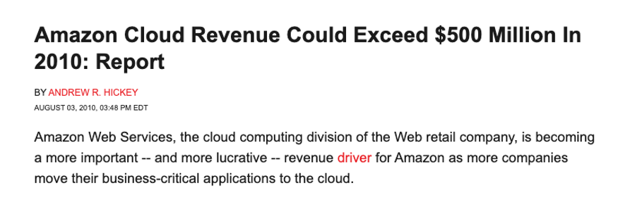 jrichlive's tweet photo. In 2010, analysts estimated the TAM for web services was $5-6B annually. Today the big 3 players AWS, MSFT Azure and Google GCP generate ≈$320B a year in revenue. +50X TAM growth in 15 years. 

AI will accelerate much faster... https://t.co/OkESZws5Tz