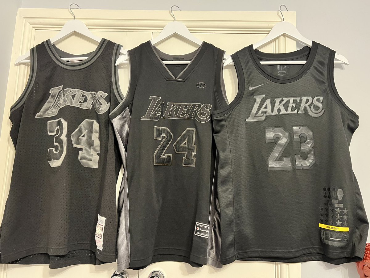 karlv75's tweet photo. To complete the trio - Kobe picked up from @NLootin this week to join the LBJ from @Atthebuzzer_UK and a personally sourced Shaq. #Lakers #LakersNation https://t.co/VvW025D9t7