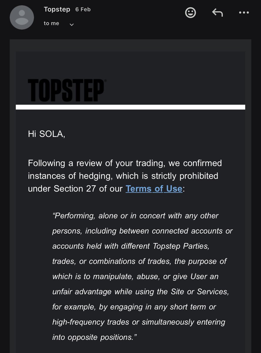 cuansisten's tweet photo. @Patrickwieland got the same email. I’m using TopstepX copytrade for all my accounts, I have screenrecord for every trade I made. https://t.co/YvRI8tGqRi