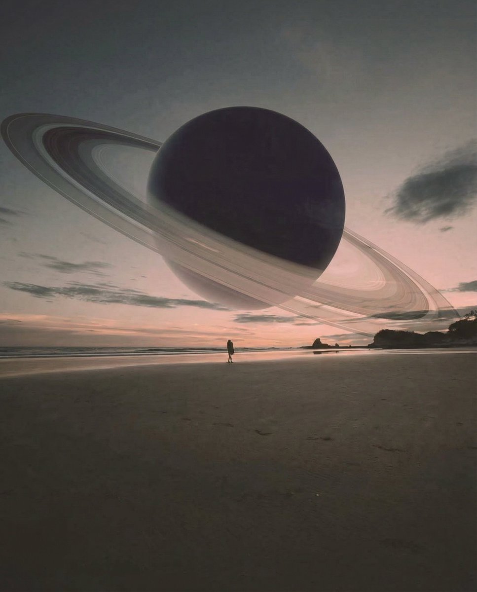 MAstronomers's tweet photo. This is how Saturn would look if it was at the same distance as the moon…  🌍🪐

Same distance. Same sky. Absolute chaos. https://t.co/wtqOwvPsGW
