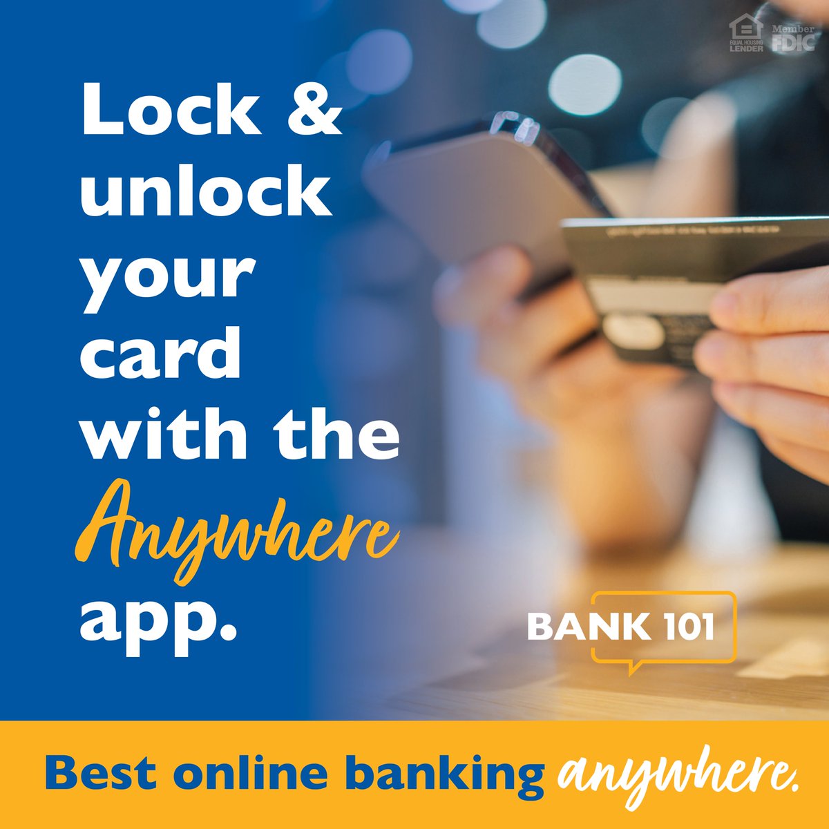 Left your card at the restaurant? 💳 Gain peace of mind by locking your card in the Anywhere app.
Watch this video to learn more. 🎥 fnbank.net/7-things-you-c…