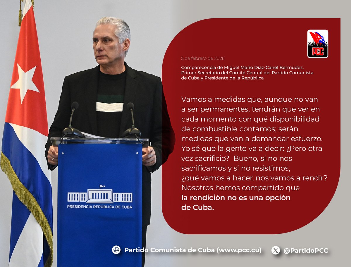 La rendición no es una opción de #Cuba.

#CubaVencerá