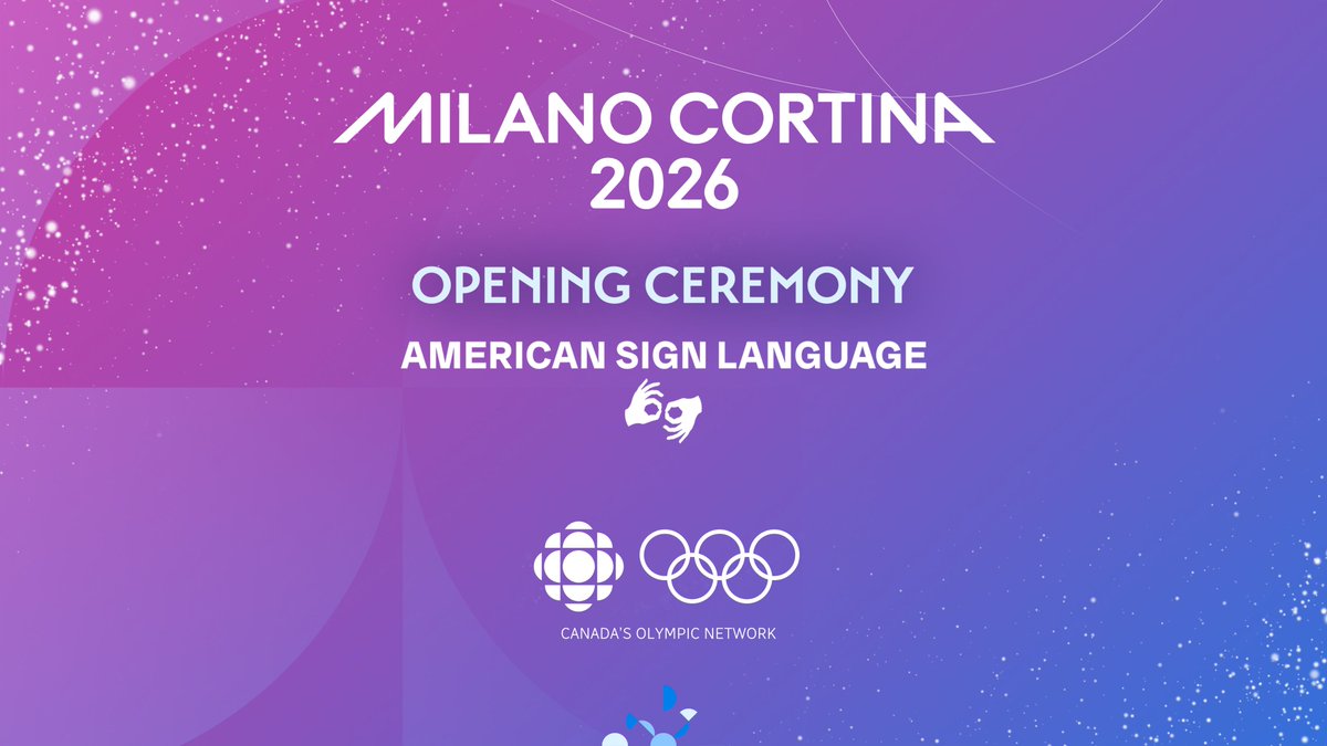 We have a separate stream of today's #MilanoCortina2026 opening ceremony featuring ASL 👏

Watch live at 1:50pm ET on <a href="/cbcgem/">CBC Gem</a> gem.cbc.ca/asl-milano-cor…