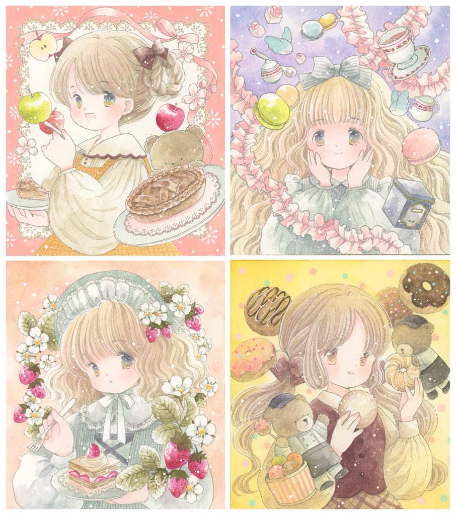 1/4色紙 4点 各 12000円