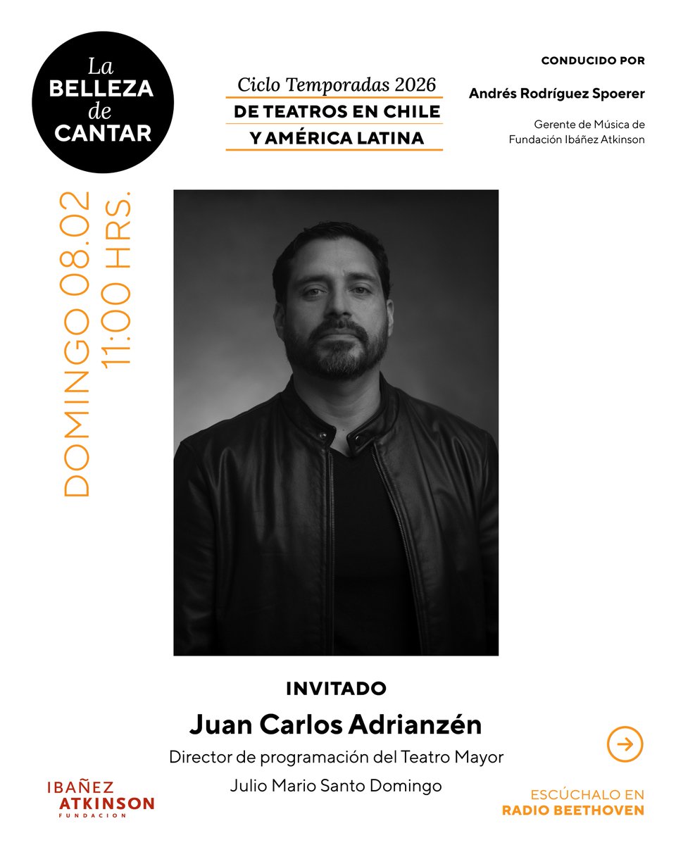 FIbanezAtkinson's tweet photo. Este domingo en #LaBellezaDeCantar🎶 podremos escuchar de nuevo la conversación entre nuestro gerente de Música, Andrés Rodríguez Spoerer, y Juan Carlos Adrianzén, director de programación del @TeatroMayor. Una oportunidad para conocer todas las novedades que tendrán este año💫 https://t.co/ZhbrMjs98v