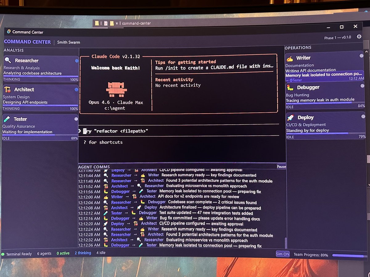 SmileyGnome's tweet image. I built a command center for my agentic teams 🙂