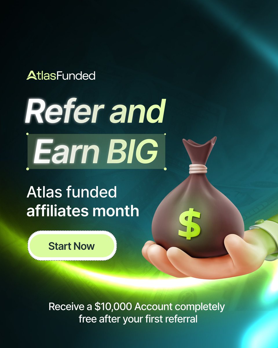 Your network = your opportunity 

Refer traders. Earn BIG. 🤝

Get a $10,000 account free after your first referral.

Apply down below👇 

affiliates.atlasfunded.com/affiliate
