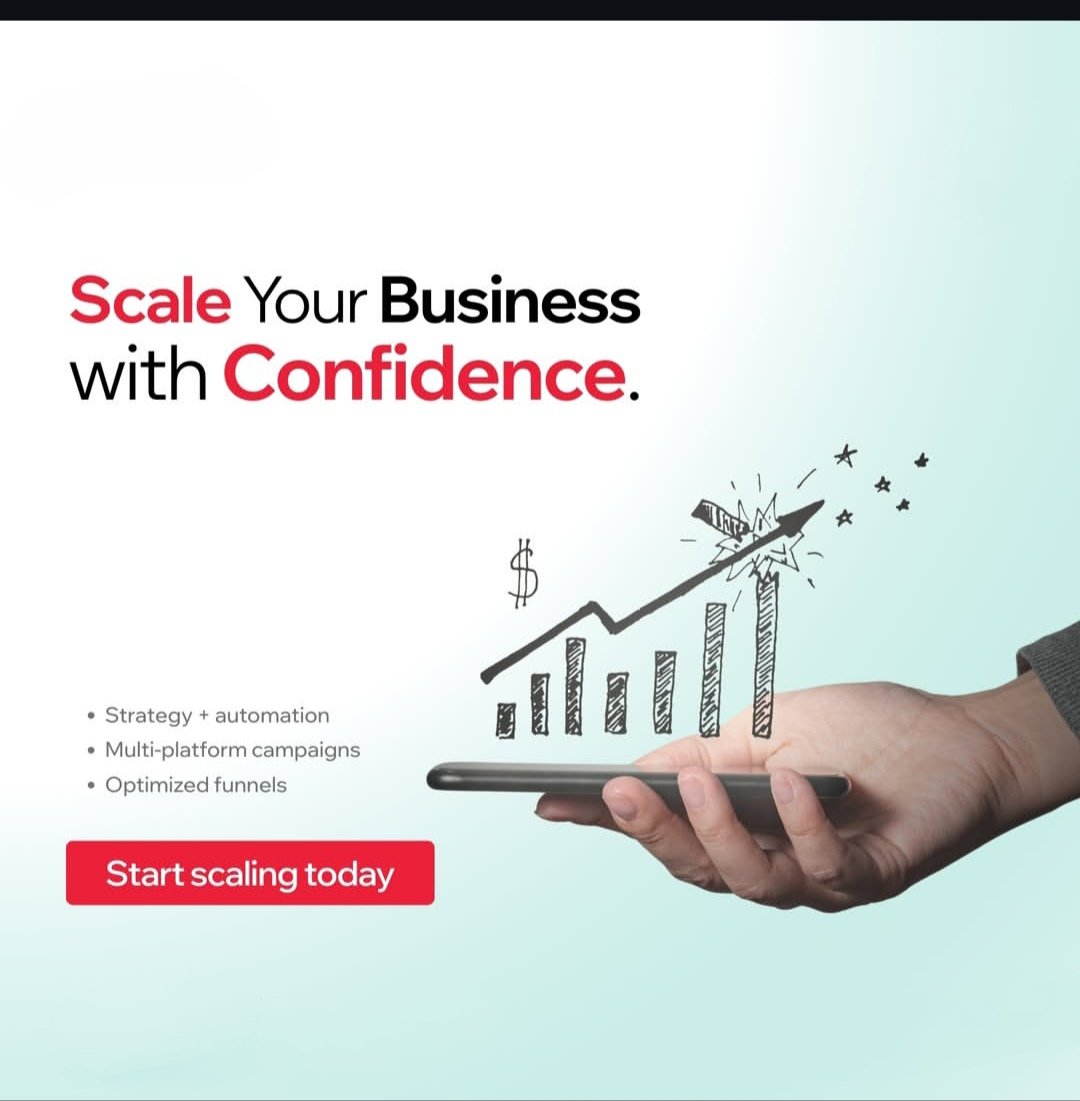 Scale Your Business with Confidence
Growth doesn’t happen by chance — it happens with the right strategy.
At Obiankes Businesses, we help brands scale smarter using data-driven marketing, automation, and optimized funnels that turn clicks into customers.