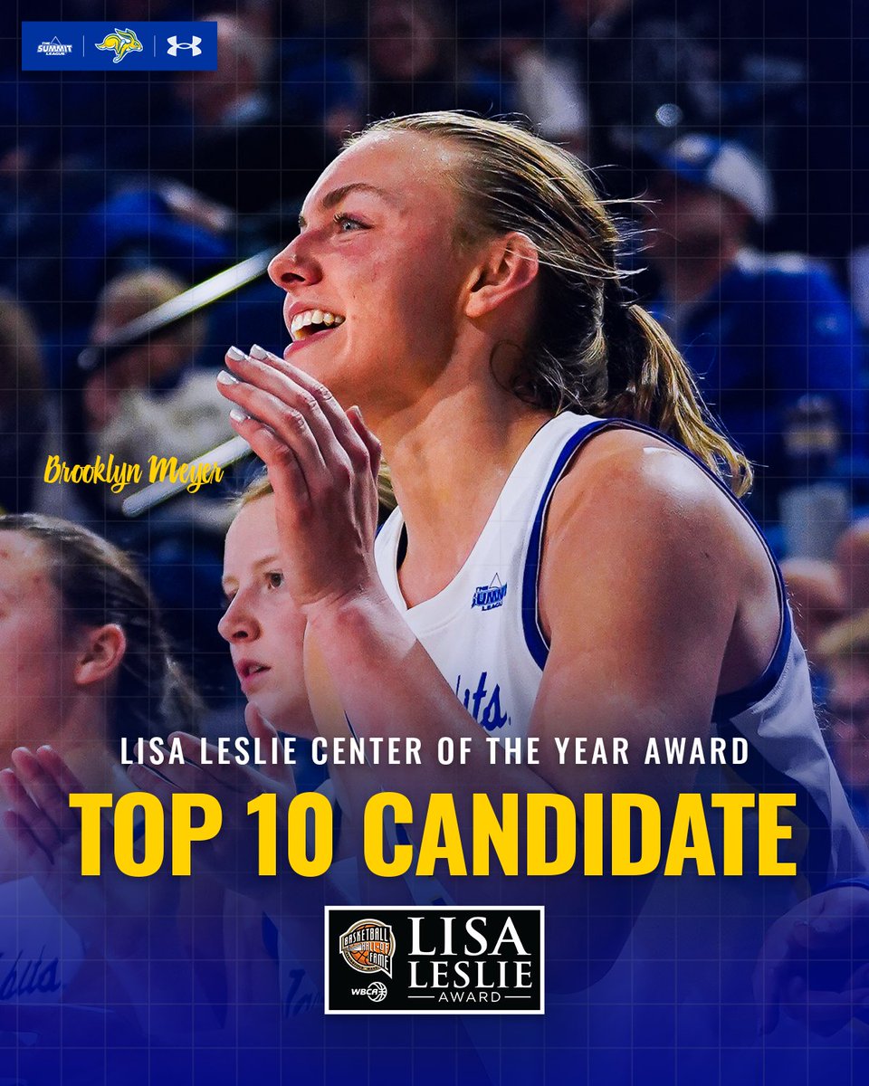 Brooklyn Meyer is one of 10 players on the midseason watch list for the Lisa Leslie Center of the Year Award! 👏

#GoJacks 🐰