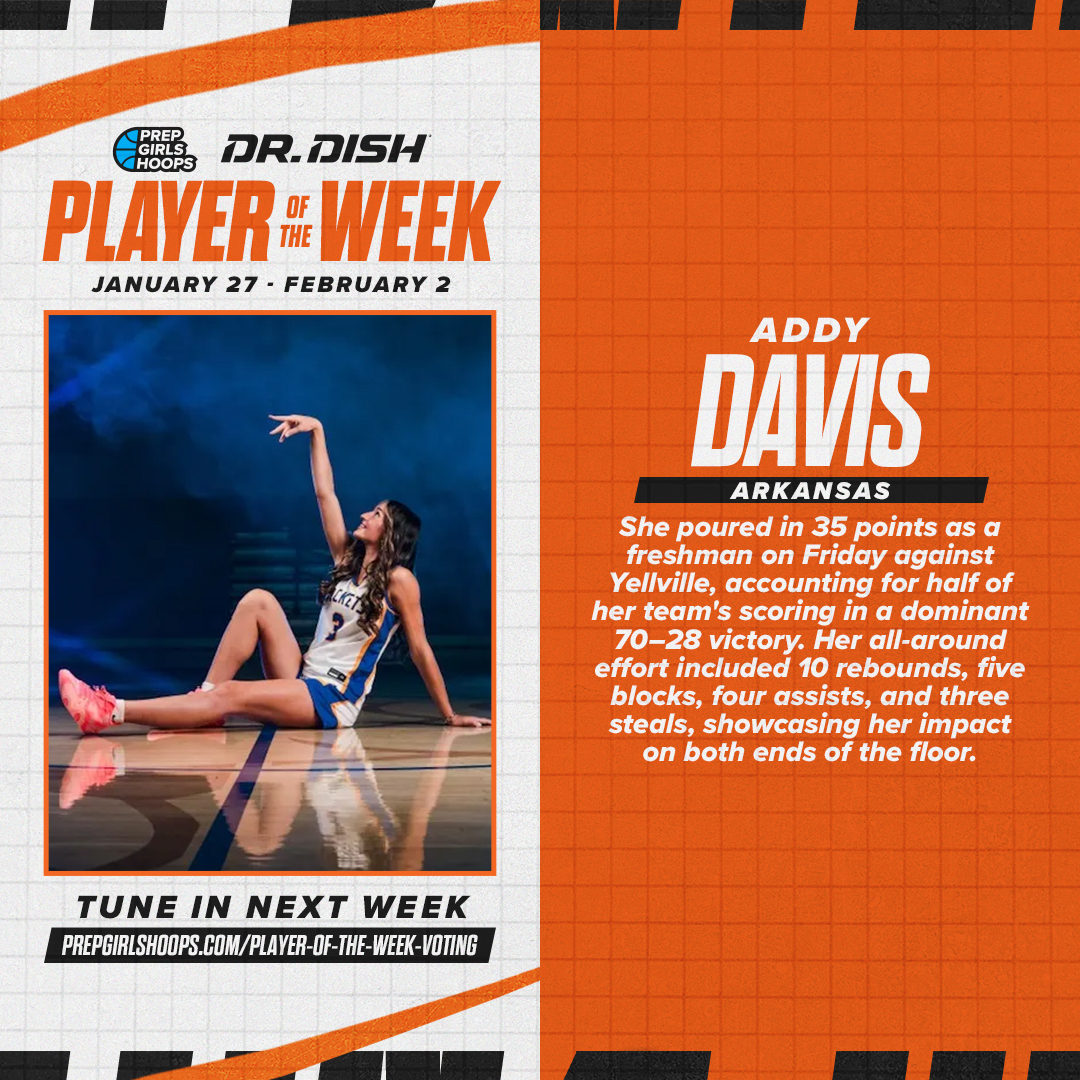 PrepGirlsHoops's tweet image. The @drdishbball Prep Girls Hoops Player of the Week is Addy Davis (@AddyDavis32)!

🗳️ Submit your nominations: prepgirlshoops.com/player-of-the-…