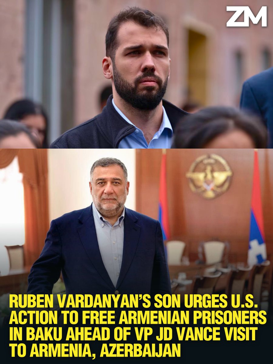 ZartonkMedia's tweet photo. Ruben Vardanyan’s Son Urges U.S. Action to Free Armenian Prisoners in Baku Ahead of VP JD Vance Visit to Armenia, Azerbaijan
➖➖➖
As U.S. Vice President JD Vance prepares to visit Armenia and Azerbaijan, David Vardanyan, the son of imprisoned Armenian Christian Ruben Vardanyan, a prominent Armenian philanthropist and former Artsakh (Nagorno-Karabakh) State Minister, is urging the Trump administration to press Baku to release Armenian prisoners still held captive following Azerbaijan’s September 2023 military assault, takeover, and ethnic cleansing of Artsakh.

In a February 4 interview with Zeale News, David Vardanyan described his father’s detention and said Ruben Vardanyan was detained in a mass arrest that illegally detained at least 22 Armenians after Azerbaijan’s military offensive in the region. He accused Azerbaijan of holding Armenians through politically driven prosecutions marked by abuse, restricted family contact, and violations of basic legal and religious rights.

“This was a mass arrest done at the end of an ethnic cleansing campaign of over 120,000 Christian Armenians,” Vardanyan said.

Artsakh has been populated by Armenians for more than 2,000 years and is among the oldest Armenian settlements. The region has been predominantly Armenian in population and has been self-governed since 1991. Vardanyan said Azerbaijani forces laid siege to Artsakh for several months by blocking the only road linking the community to Armenia, the world’s oldest Christian nation.

Vardanyan said his father moved to Artsakh after the 2020 war between Armenia and Azerbaijan to support the local Christian population, which he believed “was being abandoned by the world.”

“He decided to give up all of his whole life and risk everything,” Vardanyan said. “He tried to defend them, to live with them at the most dire hour. And he’s been paying the price for standing up in a peaceful means to try to defend a persecuted minority group.”

Conditions of Detention
Vardanyan described the charges against his father, roughly 40 counts, including allegations such as financing terrorism and illegal border crossing, as fabricated and said the proceedings lack basic legal safeguards. He said Azerbaijan is prosecuting Ruben Vardanyan in a military tribunal even though he never held a military position, which he said is a violation of international norms.

“He is effectively in a political show trial,” Vardanyan said.

Independent journalists and monitors are barred from the proceedings, and family contact has been severely restricted since Azerbaijan expelled the International Committee of the Red Cross from the country, Vardanyan added. The family’s only contact now comes through brief, heavily monitored phone calls. He also said his father has been held in solitary confinement and subjected to abuse.

Azerbaijan has not released a comprehensive list of detainees. Vardanyan said 19 prisoners are currently confirmed to be held after four were released, but the total number may be higher due to unaccounted-for prisoners of war. As Zeale News previously reported, roughly 80 individuals are still unaccounted for after the military takeover.

Vardanyan said the prosecutions reflect Azerbaijan’s broader political system, which has been controlled by the Aliyev family for roughly four decades and lacks an independent judiciary or free press.

Christian Persecution in Azerbaijan
Vardanyan also said detainees face restrictions on practicing their Christian faith. He said attempts during the first week of his father’s detention to send him a Bible and another foundational text of Armenian Christianity were denied, even though authorities allowed several other books through.

“But worse,” he said, “we’ve heard from other prisoners that those who had crosses tattooed or any kind of [marks] on their bodies, they had them burned off in prison.”

He pointed to extensive documentation of Armenian churches and Christian holy sites destroyed in the now-emptied Artsakh region after its takeover, describing the campaign against Christians as systematic and deliberate.

Freedom House ranks Azerbaijan among the world’s most repressive countries, giving it a score of seven out of 100 in its “Freedom in the World Score.” By comparison, Cuba scores 10, Iran 11, and Venezuela 13.

What’s Next
Renewed attention to Armenian prisoners comes as Vance is expected to visit Armenia and Azerbaijan as part of a U.S. diplomatic push tied to President Donald Trump’s proposed “Trump Route for International Peace and Prosperity,” a regional transportation and economic initiative.

Trump said the visit would build on a peace framework announced at the White House in August 2025 aimed at ending the decades-long conflict over Artsakh. Reuters reported that the framework included mutual recognition of territorial integrity and commitments to international law.

According to Vardanyan, the August event did not produce a signed peace treaty but instead resulted in the initialing of a framework text that he said makes no reference to Armenian detainees.

“You cannot have Christian hostages remaining in dungeon cells and expect the world to believe that real peace exists,” he said.

Vardanyan expressed gratitude to Trump and the U.S. for prioritizing the protection of Christians worldwide and noted that Trump had previously addressed the fate of the Armenian prisoners. According to OC Media, Trump told Armenian Prime Minister Nikol Pashinyan in August that he intended to request the release of the prisoners held in Azerbaijan and said he believed Baku would comply.

“This is a unique opportunity again to show the world that the President and the vice president mean what they say,” Vardanyan said. “The defense of Christians is a key priority for this administration, not only in the U.S., but throughout the world.”

He said the vice president, who has spoken publicly about global persecution of Christians, could help secure the prisoners’ release through direct engagement with regional leaders.

“This is an easy win,” Vardanyan said. “There are 90 remaining Christians who, I believe, can be brought home with the vice president’s support.”
