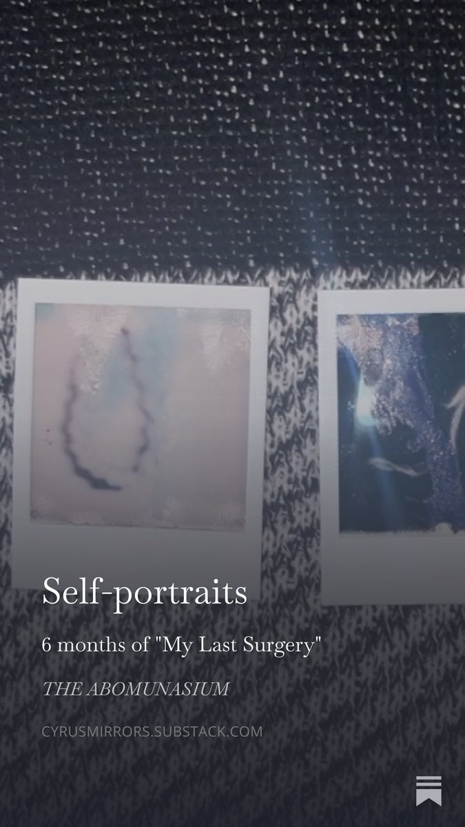 My debut tape, titled "My Last Surgery," just turned six months old, so I wrote about it on my substack. It's 1000+ words of pure insight!

Read at: cyrusmirrors.substack.com/p/self-portrai…

It's also bandcamp friday, so consider buying it. Ty :)

Buy MLS at: cyrusmirrors.bandcamp.com/album/my-last-…