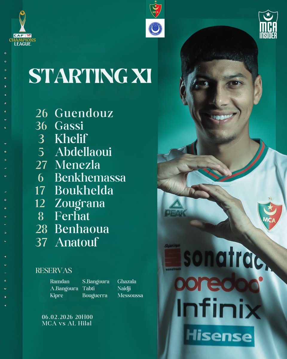 📋 | STARTING XI

#MCAvsALH #CAFCL