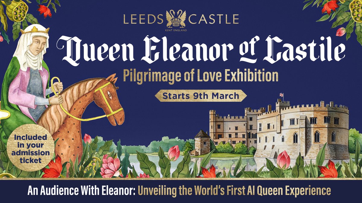 leedscastleuk's tweet photo. An Audience With Eleanor: Unveiling the World’s First AI Queen Experience!👑 
 
Meet Eleanor of Castile in a captivating new exhibition that celebrates her remarkable legacy.
 
Opening 9 March and included with your admission ticket. 
 
Discover more: https://t.co/tZDFDfz52t https://t.co/Q5smau3dWI