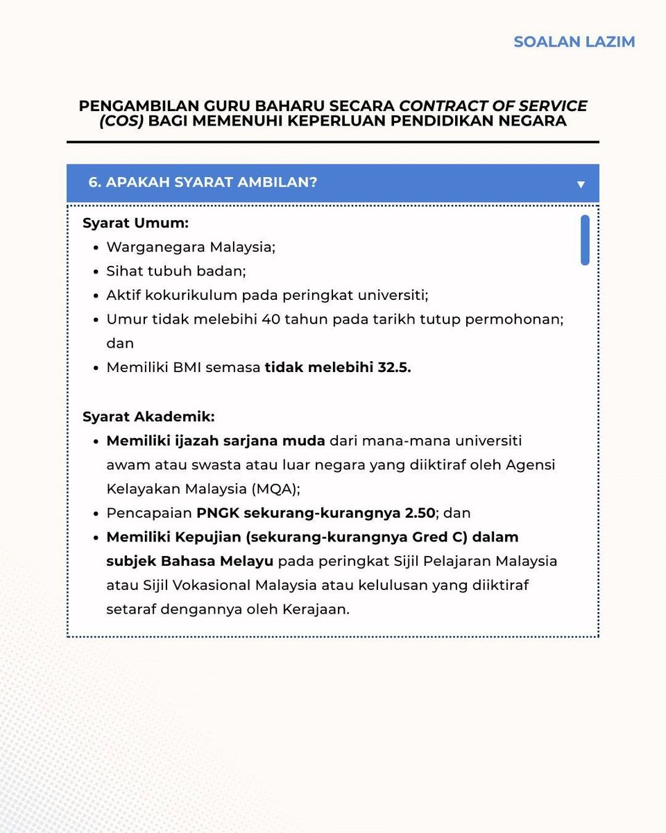 ecentralmy's tweet photo. Takde ijazah pendidikan pun BOLEH jadi cikgu!

20,000 jawatan kosong pengambilan guru KPM 2026 akan dibuka 2 - 20 Mac 2026 untuk lepasan degree bukan pendidikan.

Jawatan: Pegawai Perkhidmatan Pendidikan Gred DG9 (Contract of Service)
Gaji permulaan: RM2,360 sebulan https://t.co/iRlhGHuEXc