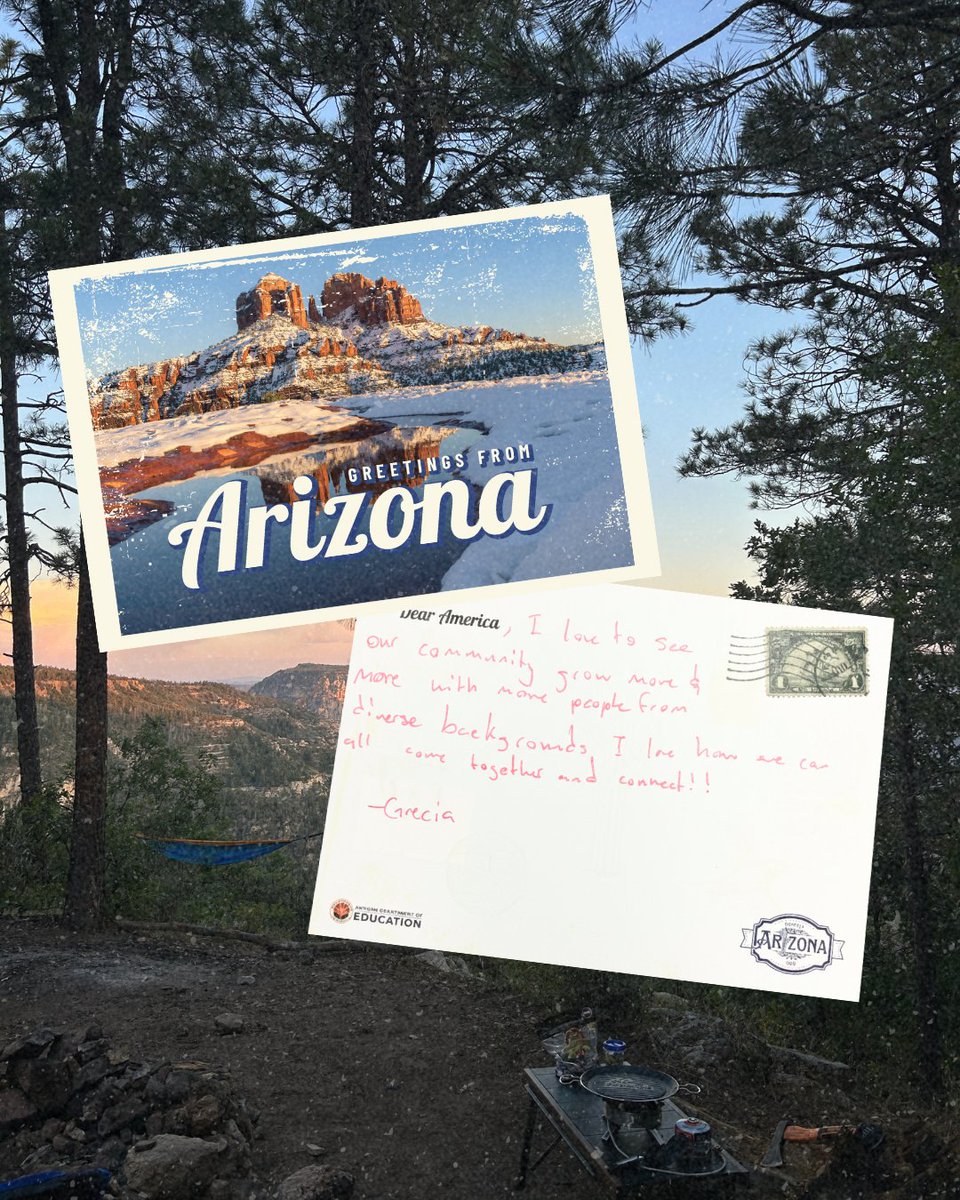 Dear America, Love AZ is all about giving students a voice and a space to share it. Here’s a peek at some of the postcards we’ve received so far—and we can’t wait to see how many more messages of pride, hope, and love are still on the way.

#DearAmericaLoveArizona #America250AZ