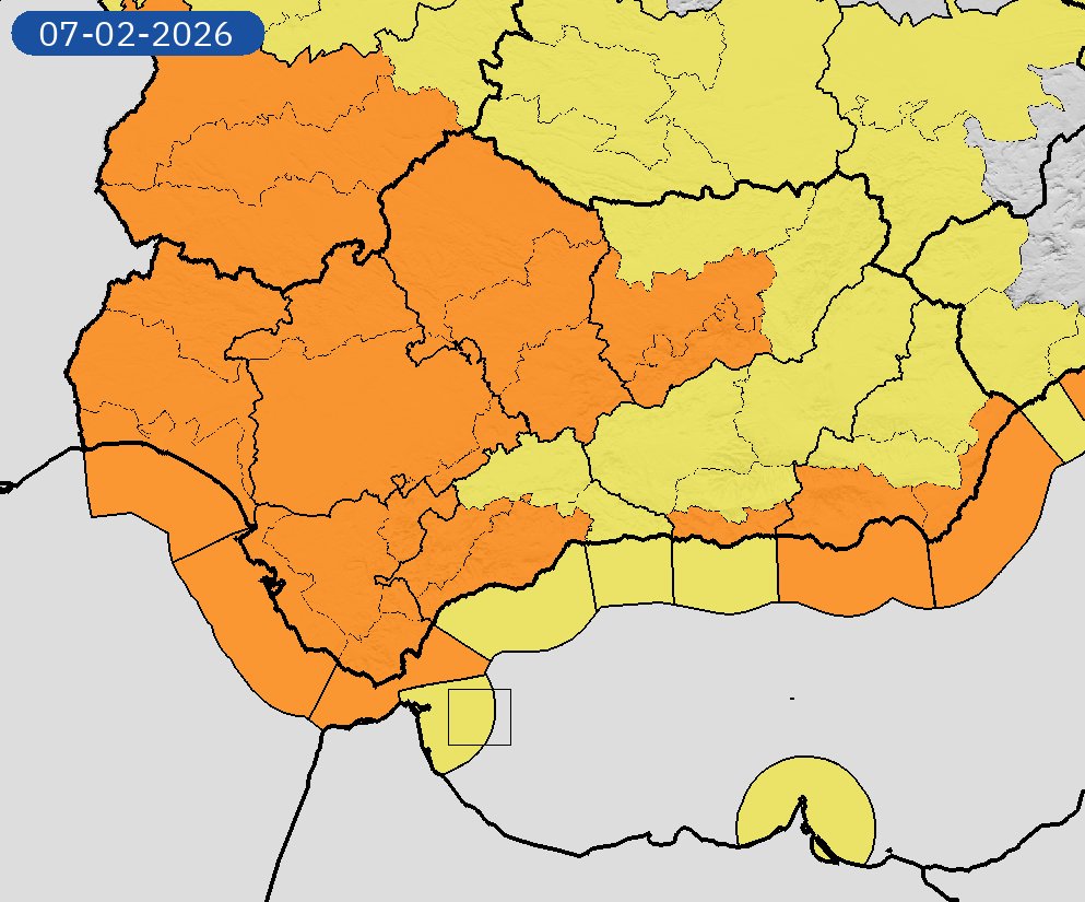 06/02 19:00 AVISOS HOY Y MAÑANA | Andalucía: vientos, lluvias, costeros y tormentas. Nivel máximo de aviso: naranja.
Actualizaciones en aemet.es/es/eltiempo/pr…