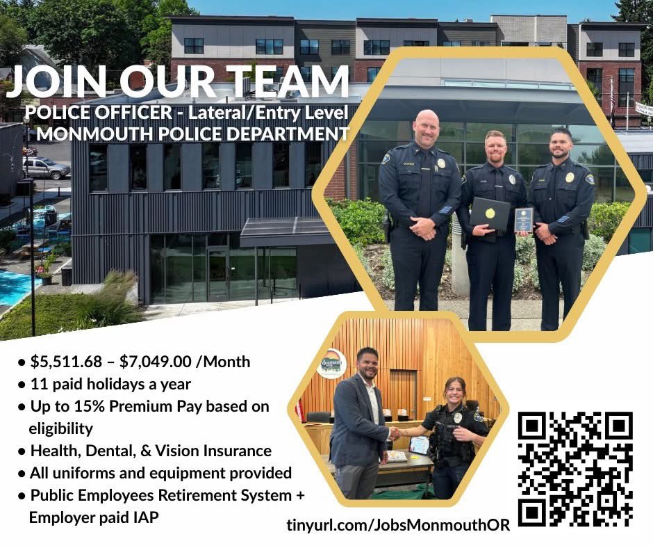 MonmouthPolice's tweet photo. We are hiring! Visit https://t.co/DnOegknISY to apply. https://t.co/ytPPkj9swS