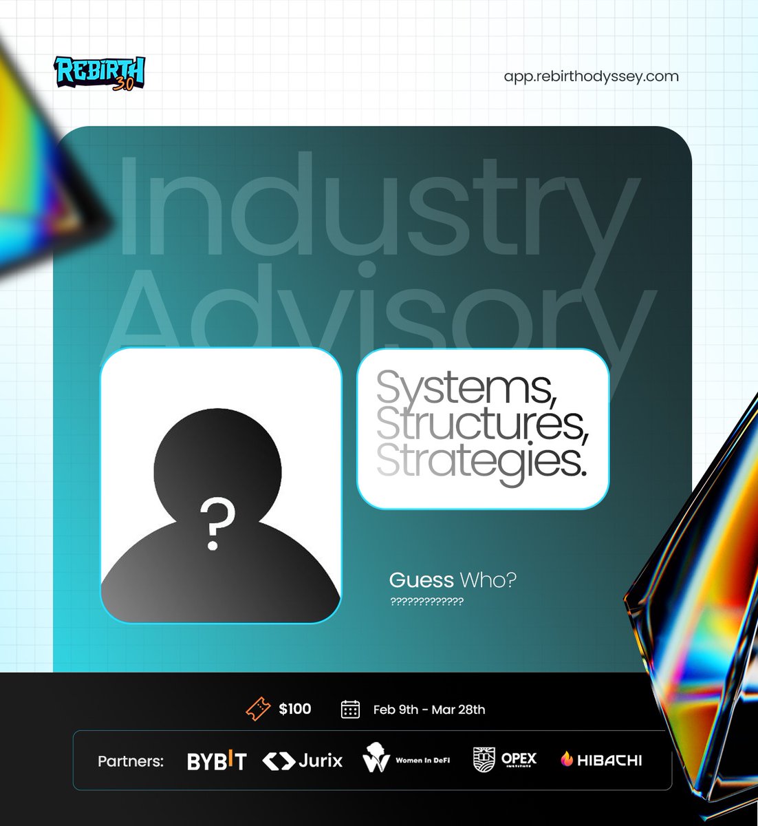 The last piece of the puzzle. 

This is officially our biggest industry advisor reveal for Rebirth 3.0. 

This is not just an advisor but a Web3 brain who turns information into real money moves.

Can you guess who?