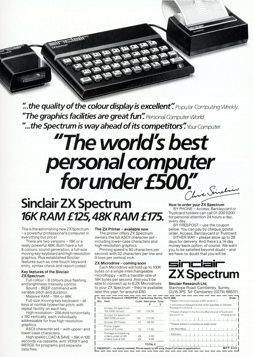 The ZX Spectrum set, complete with the ZX Printer and ZX