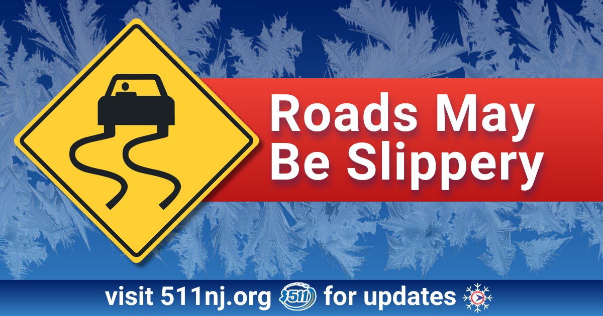 NewJerseyDOT's tweet photo. Light snow is forecast across New Jersey during the evening rush hour tonight through Saturday late morning. Roads may be slippery. Slow down, maintain a safe following distance, and use caution when driving during #WinterWeather conditions.
#ReadyNJ #511NJ https://t.co/bULDGareUt