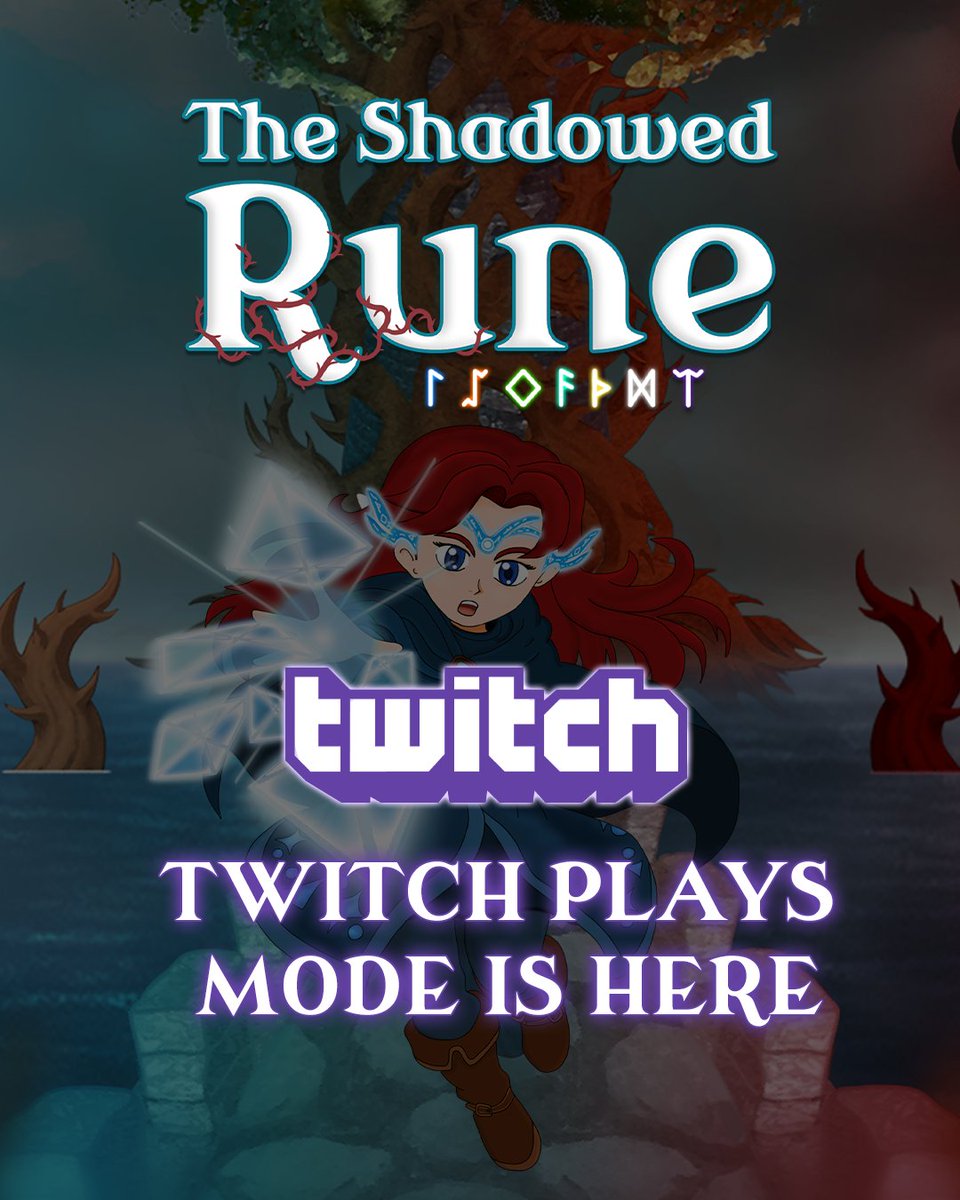 javifugitivo's tweet photo. 🎮💬 TWITCH PLAYS MODE IS HERE IN THE SHADOWED RUNE! 💬🎮

Now the control is not only in the streamer’s hands… the chat takes over! 😈

Viewers can send commands live, make decisions, and interact with the game in real time.

⚔️ Will you help… or sabotage?
🔥 Will you save the hero… or throw everything into chaos?
👁️ The fate of the rune lies in the hands of the chat.

Get ready for unpredictable streams, epic moments, and pure controlled chaos.
 The chat commands. The game obeys.

Testing it now: https://t.co/CLvmIwO9mY

#indiegames #twitchplays