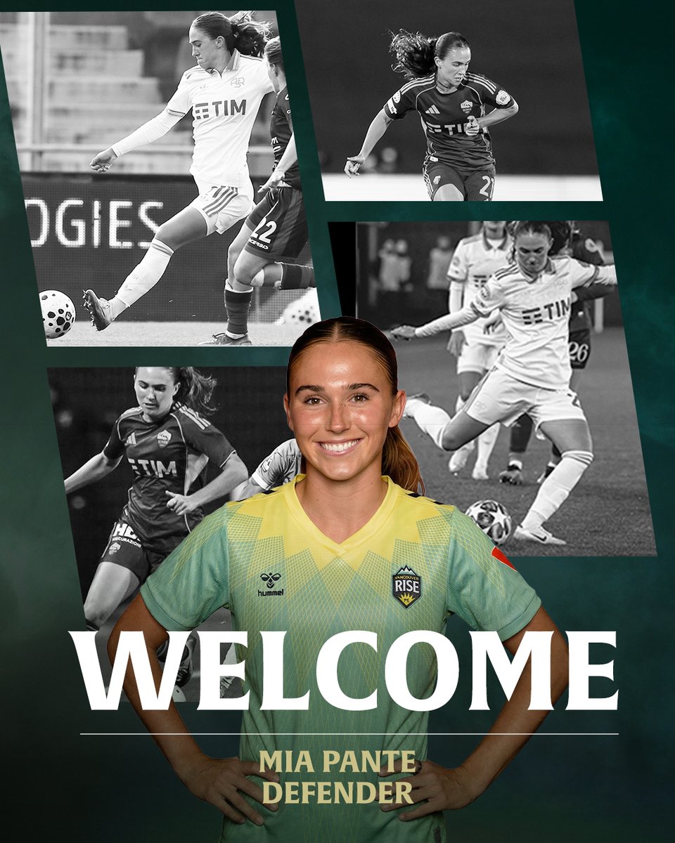 VancouverRiseFC's tweet photo. Welcome home, Mia Pante 👋

Mia joins Rise FC on a season-long loan from AS Roma after 15 appearances, 2 assists and 5 Champions League matches. A Canada youth international &amp; Whitecaps Girls Elite grad, she played every match at the FIFA U20 World Cup 🔗 https://t.co/GYx9fVcULw https://t.co/JnwZ5JW3MI