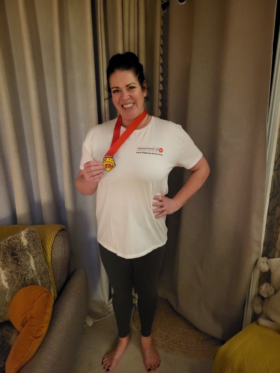 IronOverloadUK's tweet photo. Back in June, Kate took on the Great North Swim, raising an incredible £1,350 for Haemochromatosis UK.

This week, as a thank you for her support, Kate became one of our Haemochromatosis Heroes and now wears her medal with pride 🏅

Thank you, Kate!❤️

#HaemochromatosisHero https://t.co/m5elaliWDq