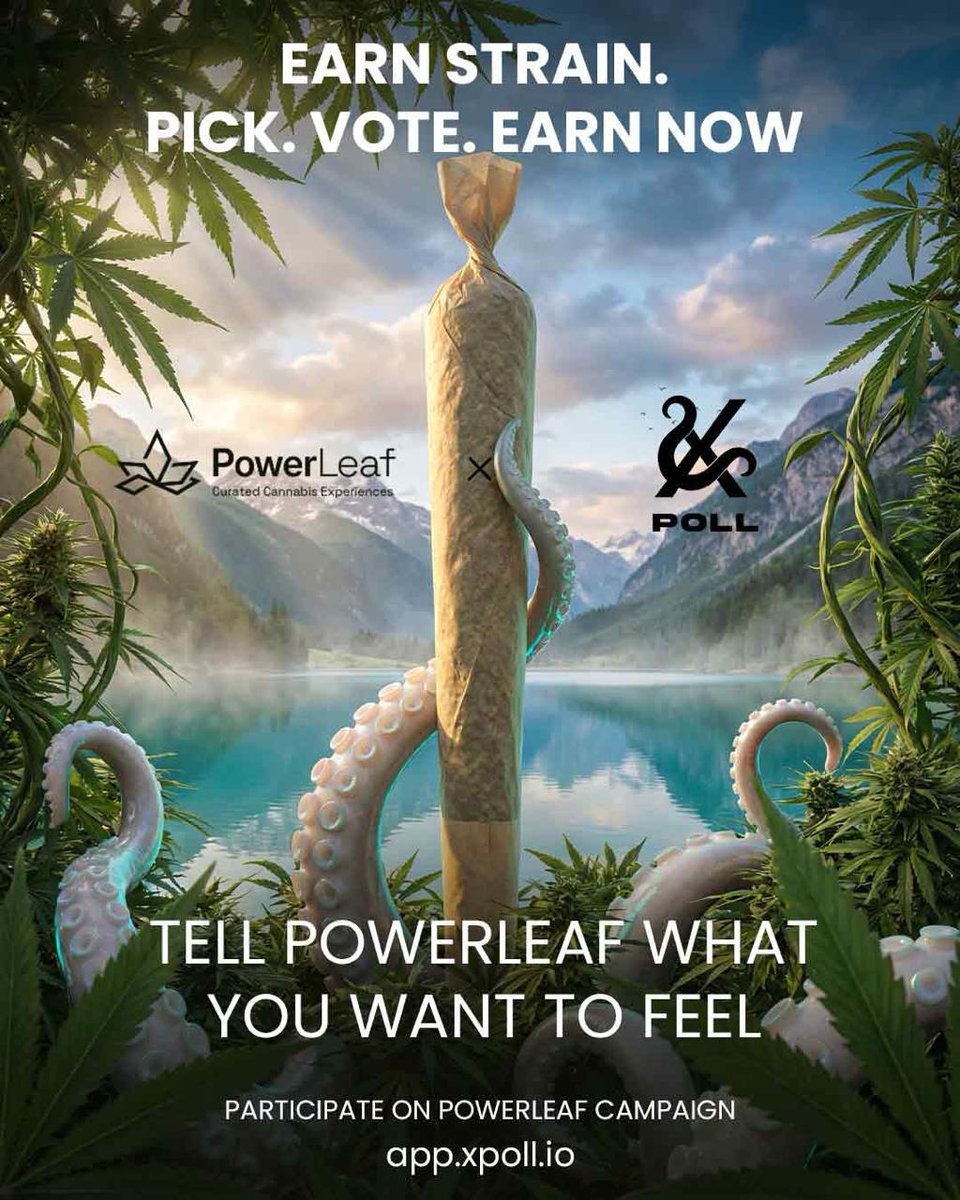 xpollplatform's tweet image. 🧬 Campaign Live Now: PowerLeaf — Feeling, Preference &amp;amp; Strain Intelligence

This campaign explores how community sentiment shapes curated cannabis experiences through real-time intelligence.

🧠 Powered by XPOLL Intelligence
💰 Total Campaign Rewards: STRAIN Tokens
🎯