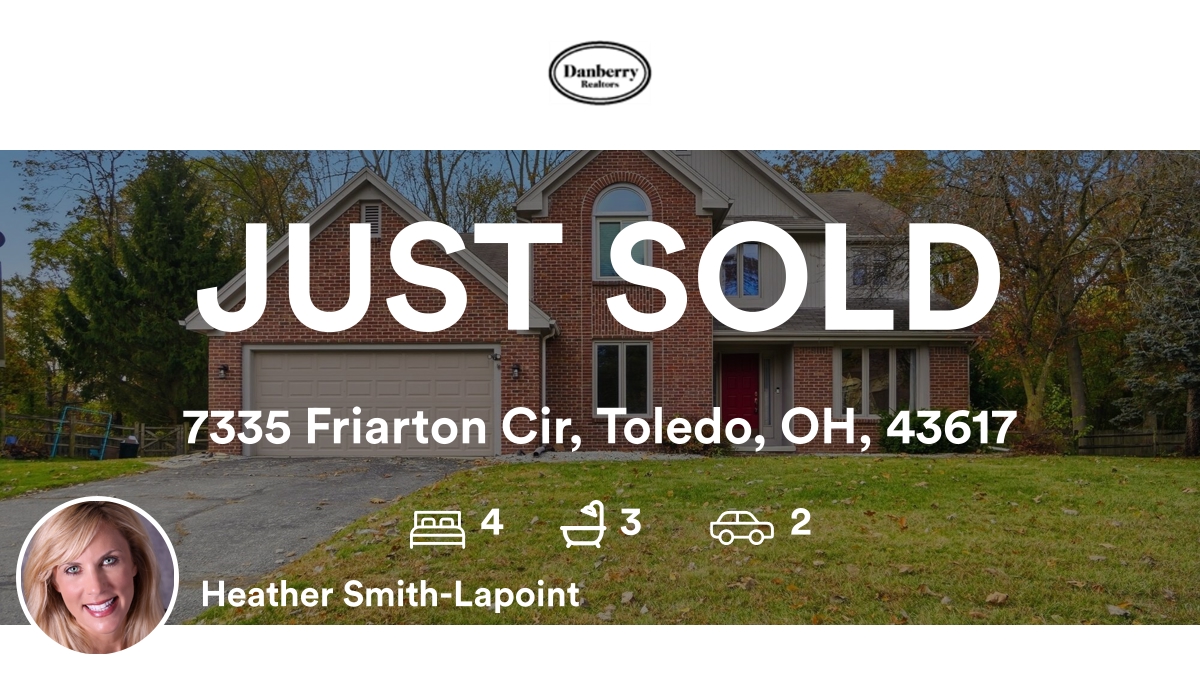 heathersold's tweet photo. 🛌 4 🛀 3 🚘 2
📍 7335 Friarton Cir, Toledo, OH, 43617

My latest sale on RateMyAgent.
NAR 373622
https://t.co/pVns6UuGph

...
#ratemyagent #realestate #The_Danberry_Co https://t.co/T1QaGB0tQb
