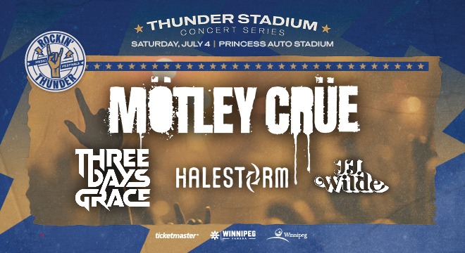 PAStadiumWPG's tweet photo. Your favourite concert series is callin' 📲
Rockin' Thunder tickets are officially on sale NOW! Secure your pass to Mötley Crüe, Three Days Grace, Halestorm & JJ Wilde right here at Princess Auto Stadium!
🎟️ » https://t.co/BSvvez9uTj
#ThunderStadium https://t.co/uMYqTGY9sA