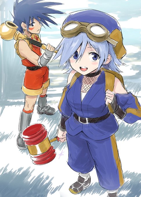 今日の落書きはゴエモン ニューエイジ出動!よりOEDO警備隊ご組エビス(とゴエモン)。 