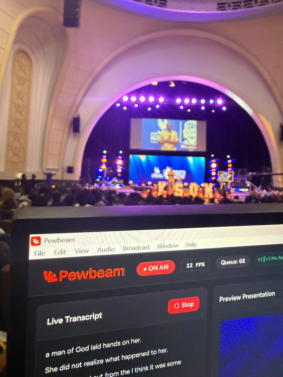 As part of our ongoing beta program, Pewbeam was deployed for use during Apostle Selman’s teaching at the Koinonia School of Ministry programme in the UK this week.