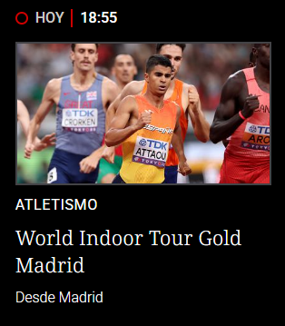 gariseltin's tweet photo. Si eso mañana empezais a emitir el World Indoor Tour de Madrid @rtveplay @teledeporte Son mas de las 7 y aqui sigue sin empezar el directo... https://t.co/Yv7to26sOE