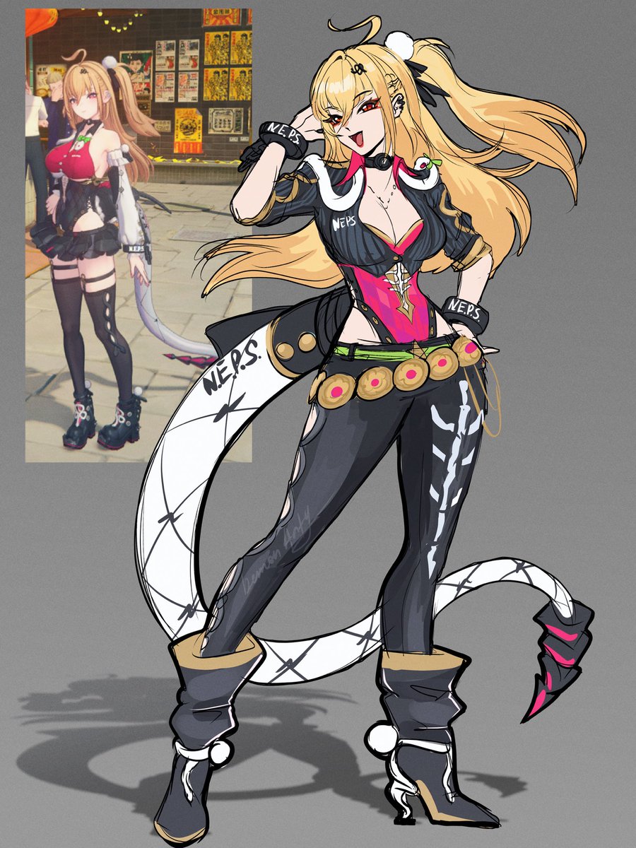 Played new #ZenlessZoneZero story ..Like everything but…WHAT WAS CISSIA DESIGN IM SORRY 
I had to sketch her redesign for my sanity …Also Hoyo …WE NEED MORE LADIES IN PANTS …Because they are hot too 🥹