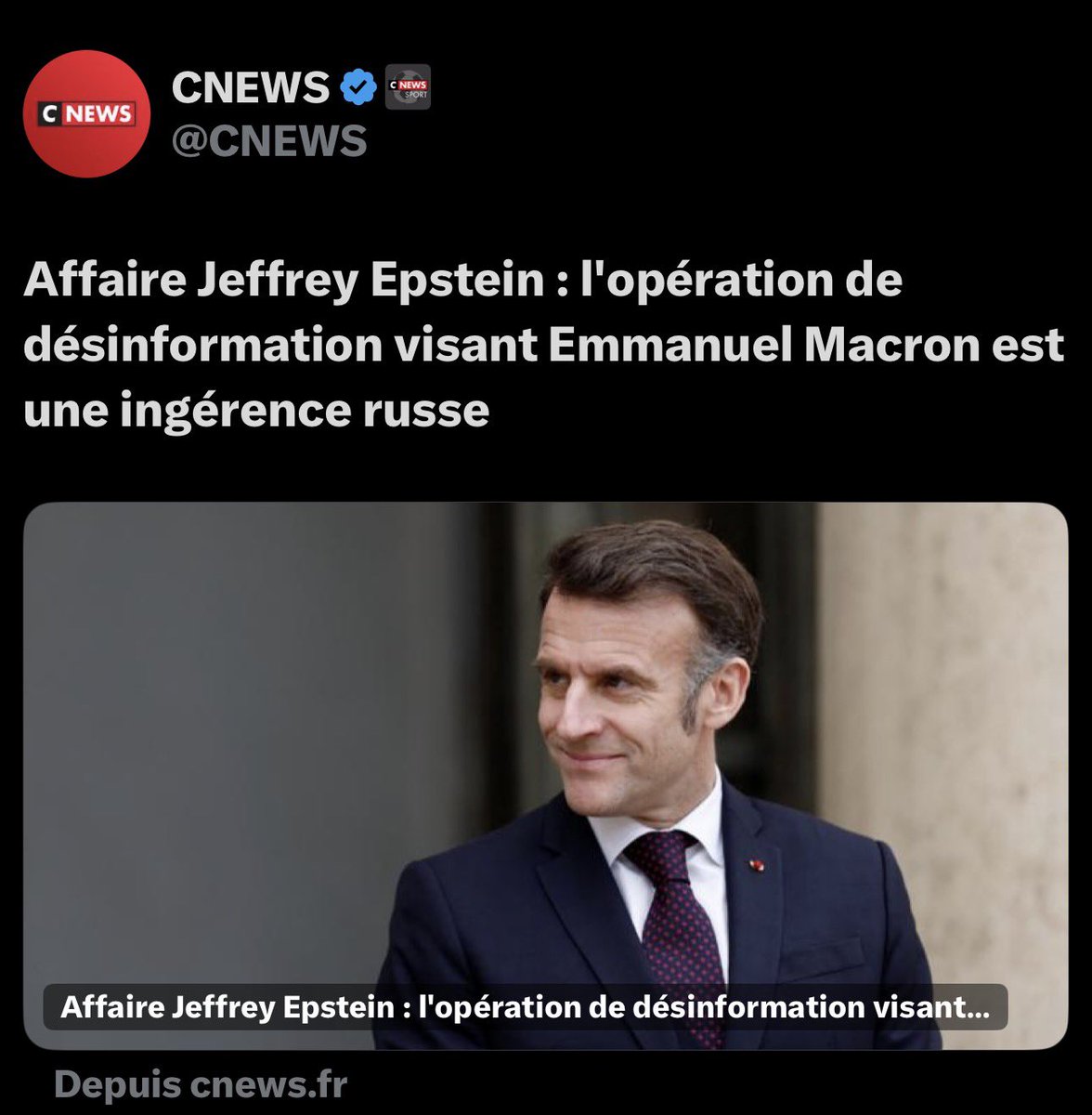 myriampalomba's tweet photo. Pour éviter de donner des explications sur son implication dans l’affaire Epstein, Macron a ordonné à la presse française de publier des articles absurdes, accusant les Russes d’ingérence ! 
Pathétique… https://t.co/tZNvk5Rs2k