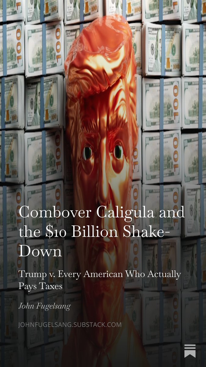 JohnFugelsang's tweet photo. Now Trump wants America’s taxpayers to give him $10 billion as emotional damages;
 bc people found out he’s bad at math. 

And somehow, still not the worst thing this week. 

https://t.co/4S9yGWP0xP https://t.co/fAeZ6xidhV