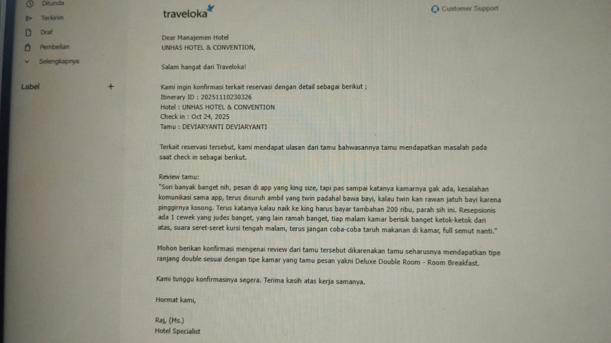 Komen yang separuh nya memutus reski pekerja