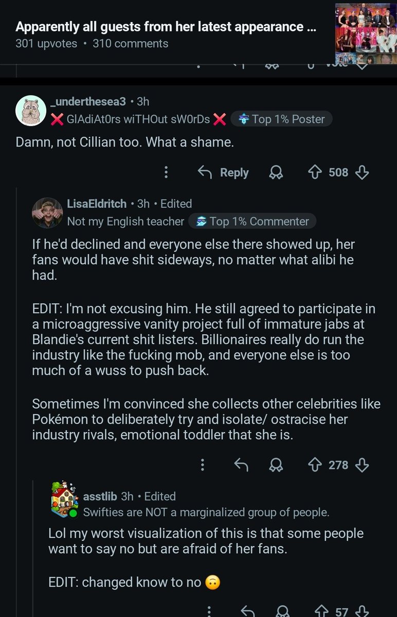 The people on r/travisandtaylor have reached mental delusion and insanity in mass never seen before. These people saw the music video before I did.