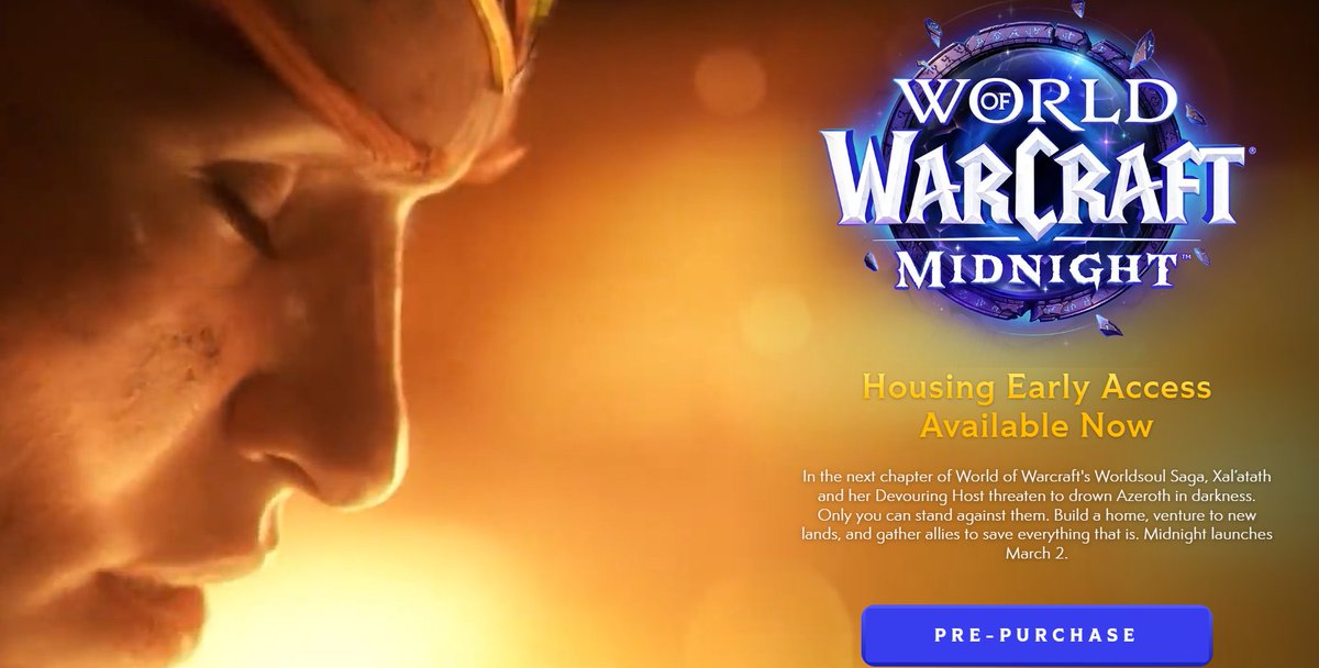 World of Warcraft: Midnight is a huge expansion that adds housing, introduces new and improved zones, and tells the next chapter of the Worldsoul Saga. Learn all about it before it launches March 2, or pre-purchase now to get Housing Early Access. bit.ly/3LXe6mZ