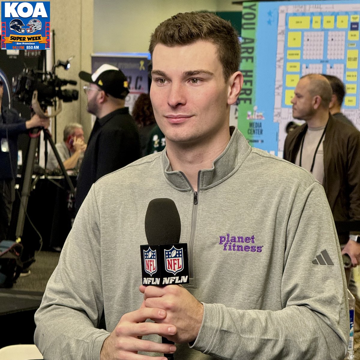 KOAColorado's tweet photo. Potential No. 1 overall pick Fernando Mendoza is on Radio Row 👀 

#KOASuperWeek https://t.co/pUwkrvsoGs
