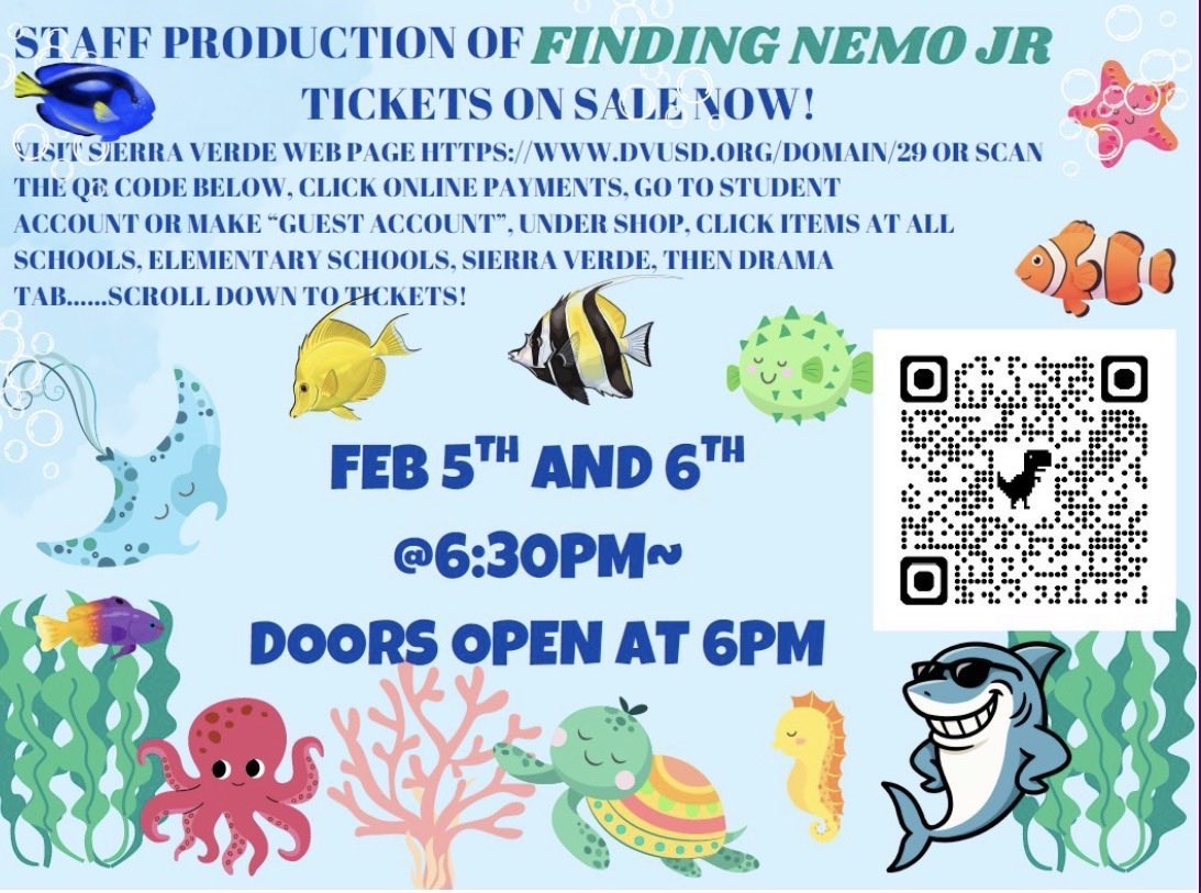 SVViperPride's tweet photo. Last night kicked off Night 1 of our staff production of Finding Nemo! Come check out the show TONIGHT! Doors open at 6! You won’t want to miss this! #ViperPride https://t.co/P6hN504bdX
