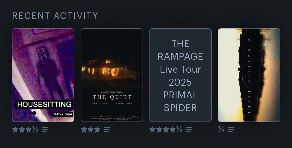 AcaOtaku's tweet photo. Caught in the spiderweb in this #LastFourWatched… someone please update the cover images for #TheRampage’s live concerts.
#LetterboxdFriday #Horror #FoundFootage #FanStudies
https://t.co/1ziTVZDY1V https://t.co/BCnLz09Kgh