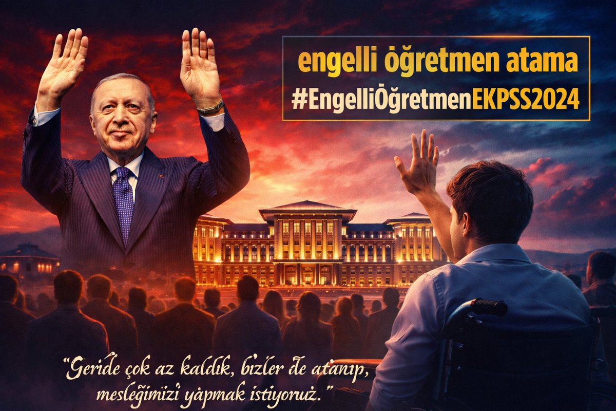 <a href="/Medya_365/">Medya365</a> <a href="/RTErdogan/">Recep Tayyip Erdoğan</a> <a href="/dbdevletbahceli/">Devlet Bahçeli</a> <a href="/Yusuf__Tekin/">Yusuf Tekin</a> Bir avuç engelli öğretmenin beklentisi ertelenmesin. Şubat bizim için müjde olsun.<a href="/RTErdogan/">Recep Tayyip Erdoğan</a> <a href="/dbdevletbahceli/">Devlet Bahçeli</a>
<a href="/Yusuf__Tekin/">Yusuf Tekin</a> <a href="/PrfDrFilizKilic/">Prof. Dr. Filiz KILIÇ</a>
<a href="/tcmeb/">Millî Eğitim Bakanlığı</a> <a href="/cftcblnt/">Bülent ÇİFTCİ</a> <a href="/omurfatih/">Ömür Fatih Karakullukçu</a>
<a href="/farukyelkenci/">Ömer Faruk Yelkenci</a> <a href="/memetsimsek/">Mehmet Simsek</a>
<a href="/oktay_saral/">Oktay SARAL</a> <a href="/AYMBASKANLIGI/">Anayasa Mahkemesi</a> <a href="/tihek_kurumsal/">TİHEK 🇹🇷</a> 
#EngelliÖğretmenEKPSS2024