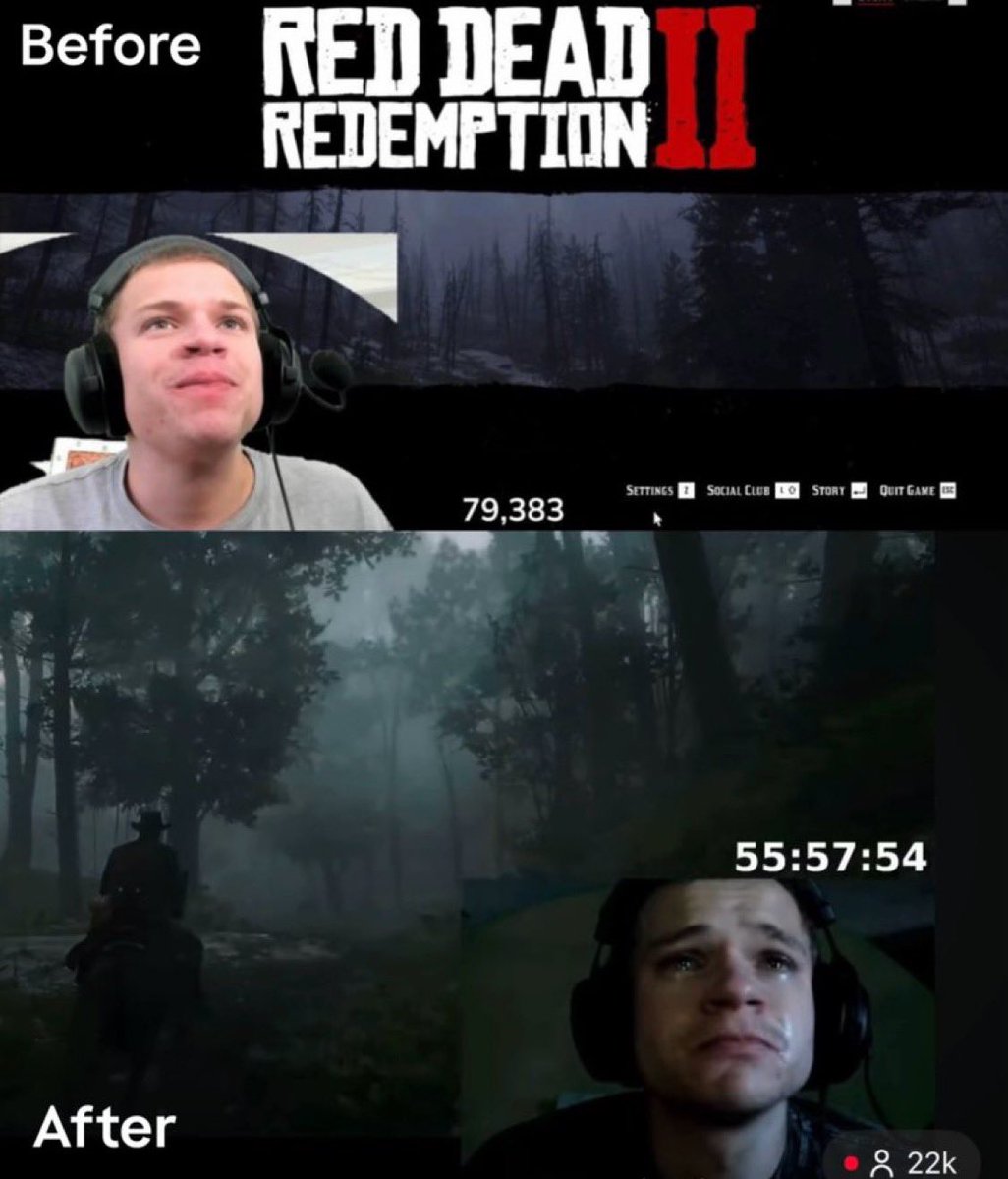 Media_FrenchRap's tweet photo. @FrenchRapUS Ce que Red Dead Redemption 2 peut faire à un homme. https://t.co/dsGflrjOrh