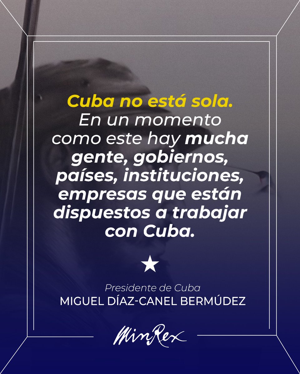 #CubaEstáFirme 
#CubaNoEstáSola 
#CubaCoopera