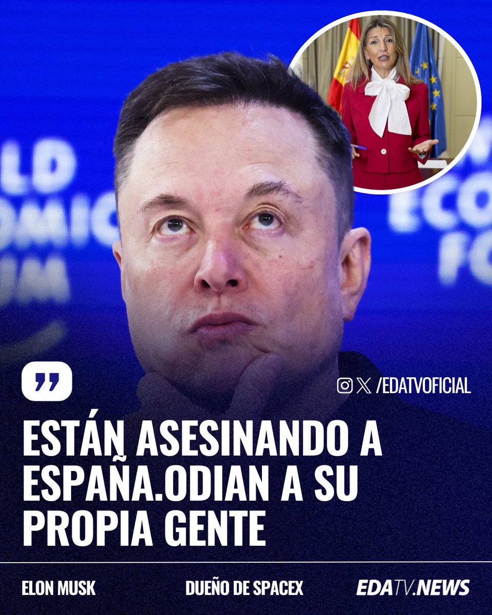 ‼️🇪🇸🇺🇸 | #URGENTE Elon Musk estalla contra Yolanda Díaz y el Gobierno de Sánchez: "Están asesinando a España.Odian a su propia gente".